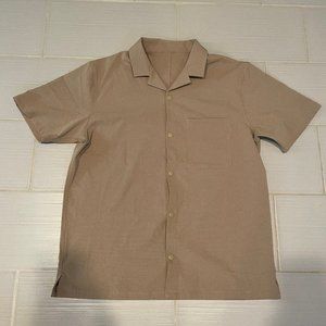 Lululemon Airing Easy Camp SS Shirt (Tan, Large)